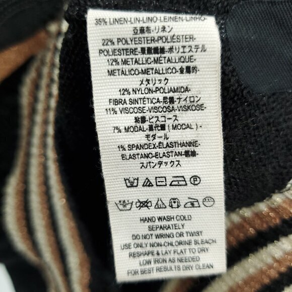 Free People Gold Dust Colorblock V-Neck Shimmer/Metallic Relaxed Fit Sweater XS - Picture 13 of 16